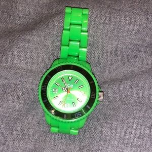 Neon Green Ice Men's Plastic Watch, Waterproof